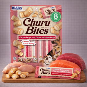 Friandises Inaba – Churu Bites Double Texture - Poulet et Saumon