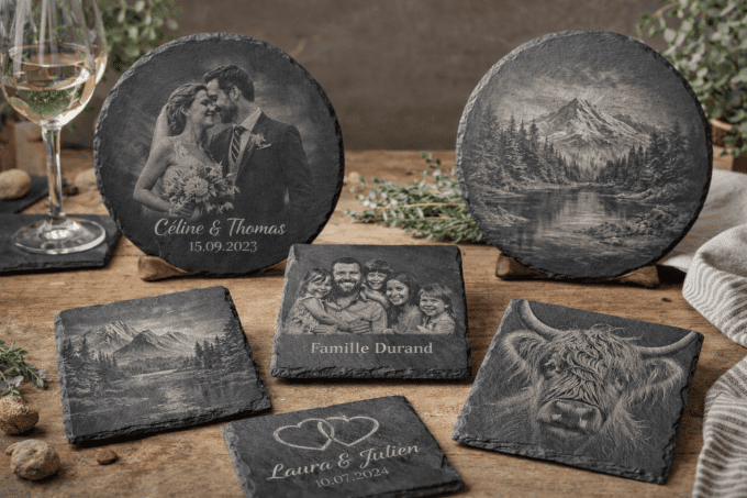 Décoration en Ardoise Naturelle – Gravure Personnalisée