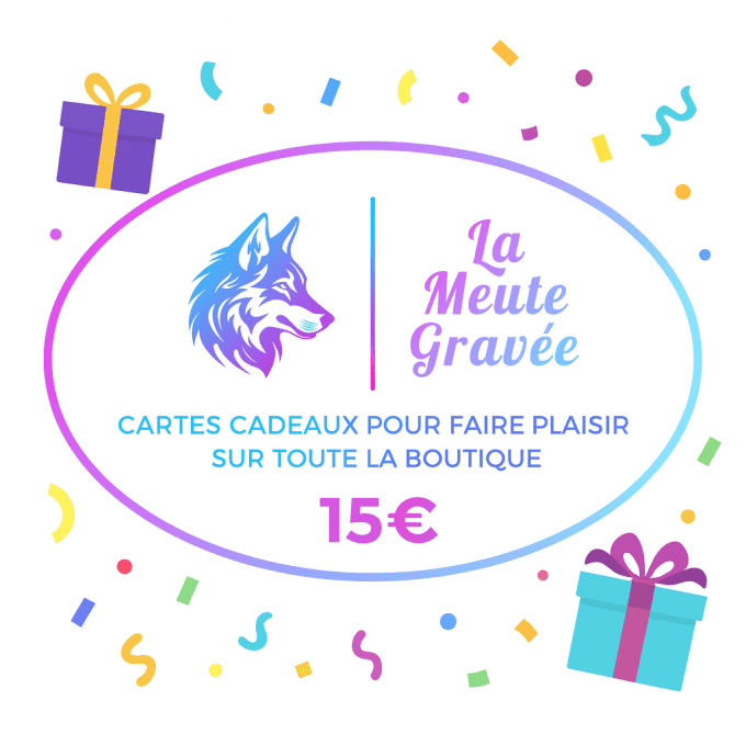 Carte Cadeau La Meute Gravée – 15 €