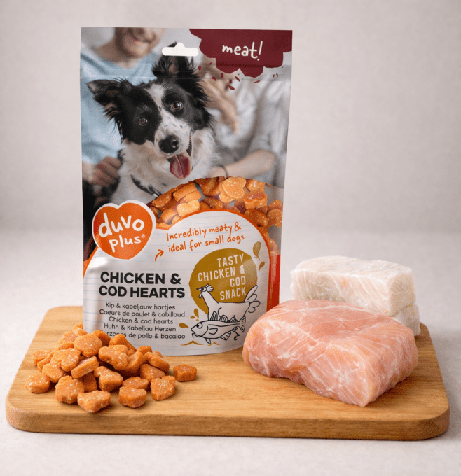 Friandises Meat! – Cœurs Poulet & Cabillaud
