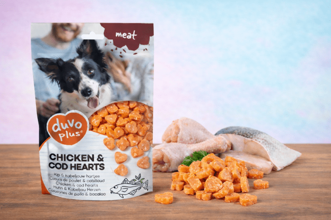 Friandises Meat! – Cœurs Poulet & Cabillaud