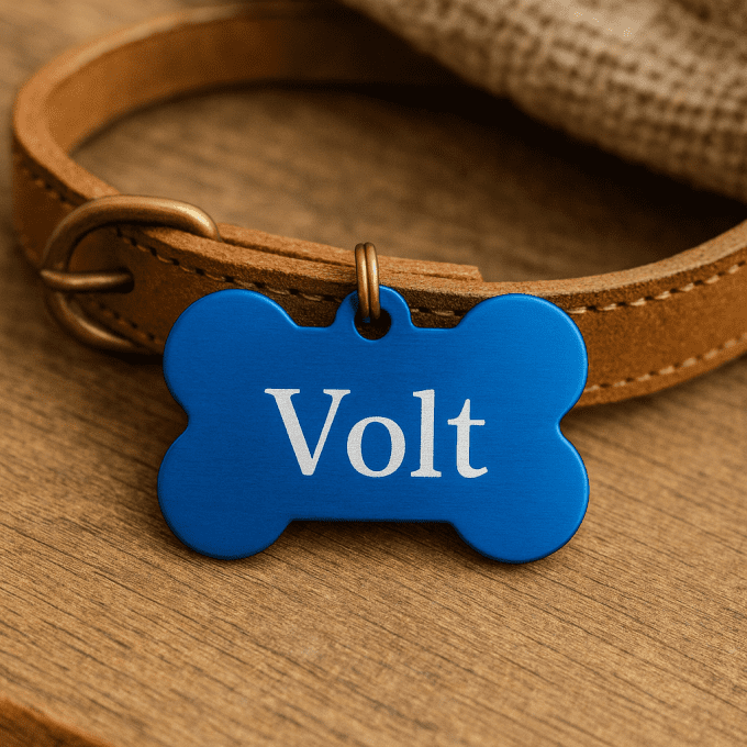 Médaille Personnalisée en Forme d’Os – Gravure Laser