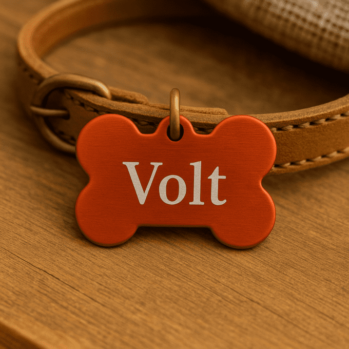 Médaille Personnalisée en Forme d’Os – Gravure Laser