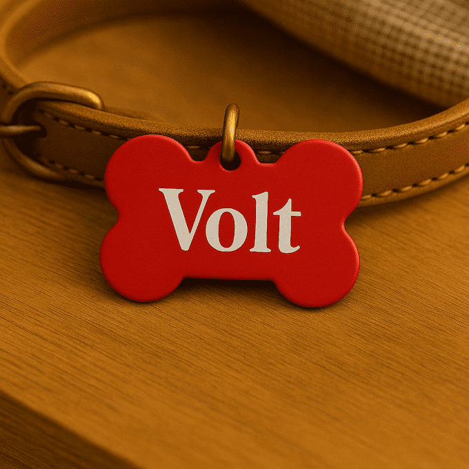 Médaille Personnalisée en Forme d’Os – Gravure Laser