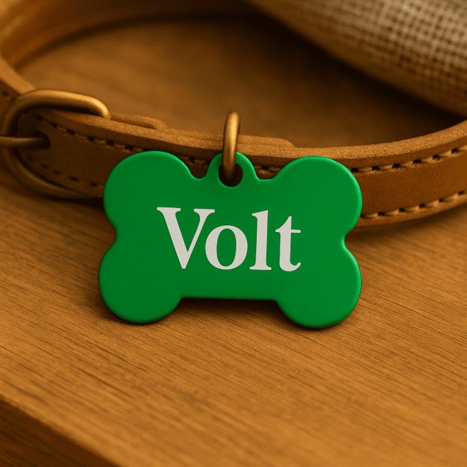 Médaille Personnalisée en Forme d’Os – Gravure Laser