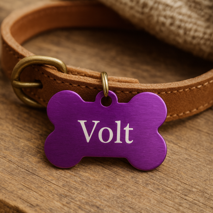 Médaille Personnalisée en Forme d’Os – Gravure Laser