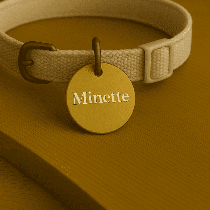 Médaille Personnalisée Chat & Petit Chien – Aluminium & Laser