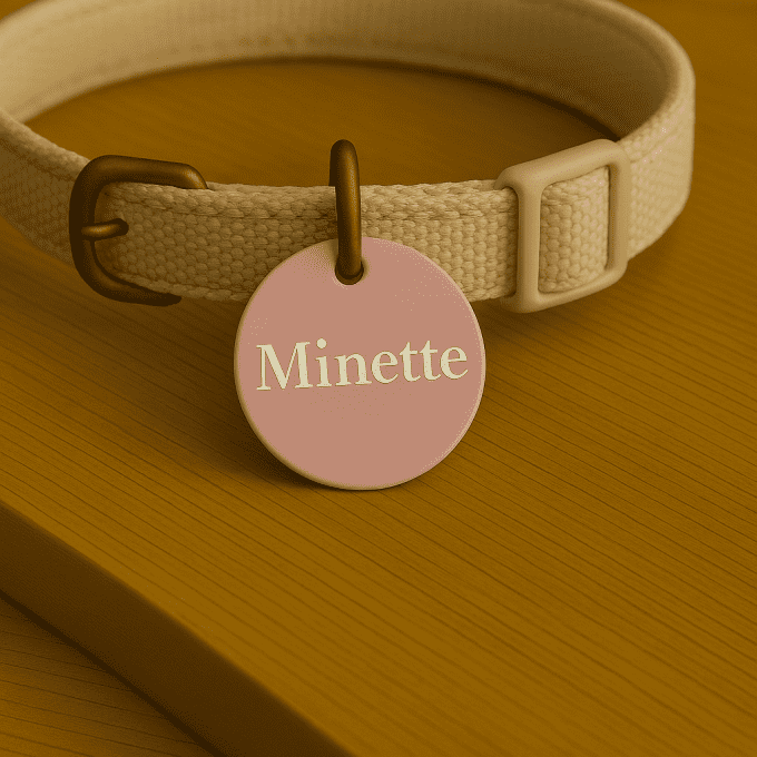 Médaille Personnalisée Chat & Petit Chien – Aluminium & Laser